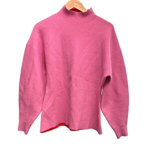 ZARA Women’s Mock Neck Pink Knit Sweater